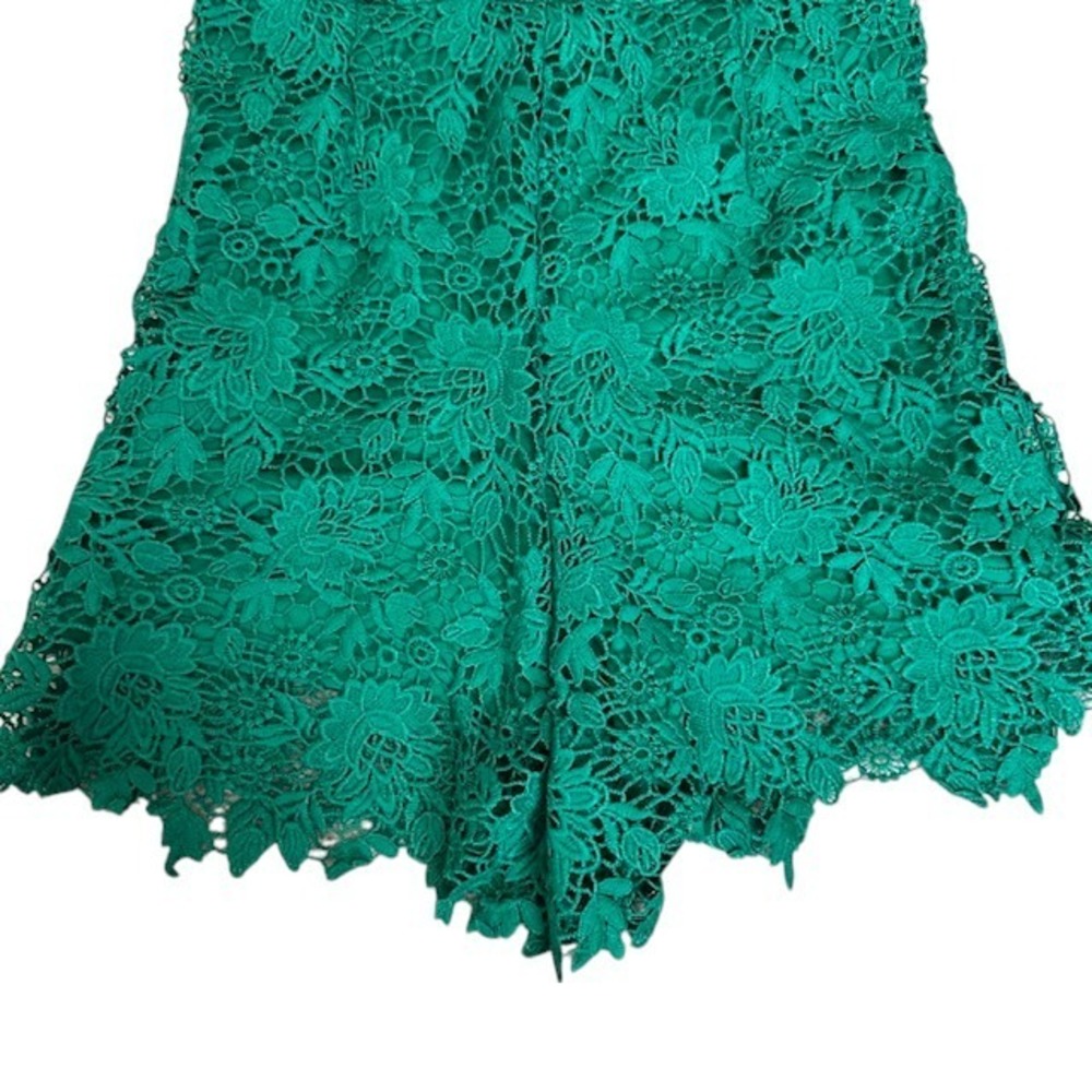 Jack by BB Dakota‎ Anthropologie Lace Romper Sleeveless Green V-Neck Size 4 - Picture 9 of 15